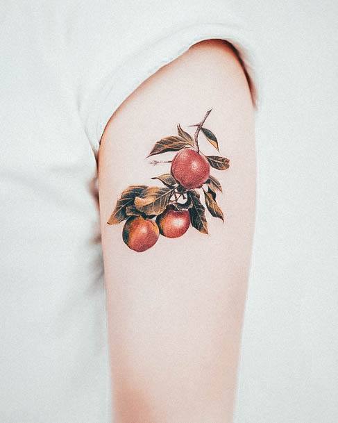 Wondrous Ladies Apple Tattoos