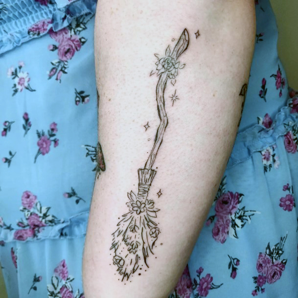 Wondrous Ladies Broomstick Tattoos