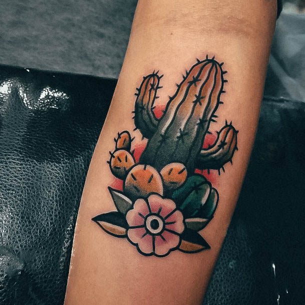 Wondrous Ladies Cactus Tattoos