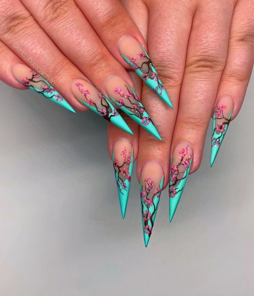 Wondrous Ladies Cherry Blossom Sakura Nails