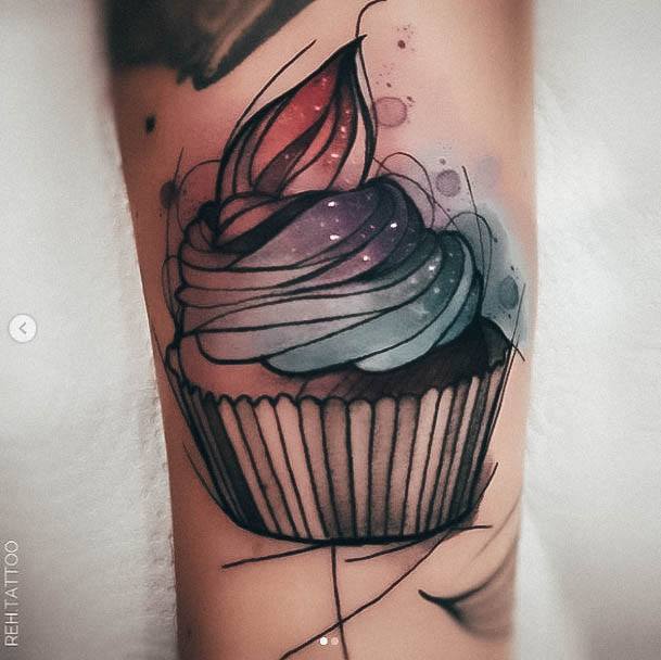 Wondrous Ladies Cupcake Tattoos