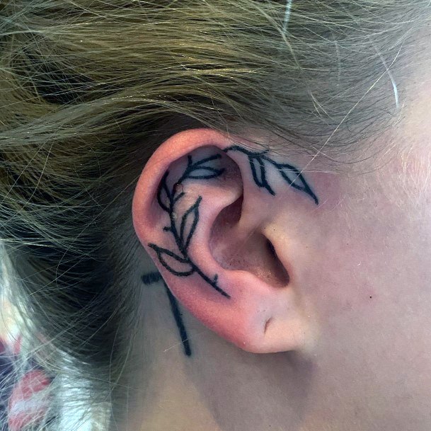 Wondrous Ladies Ear Tattoos