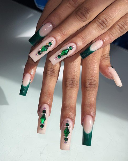 Wondrous Ladies Emerald Green Nails