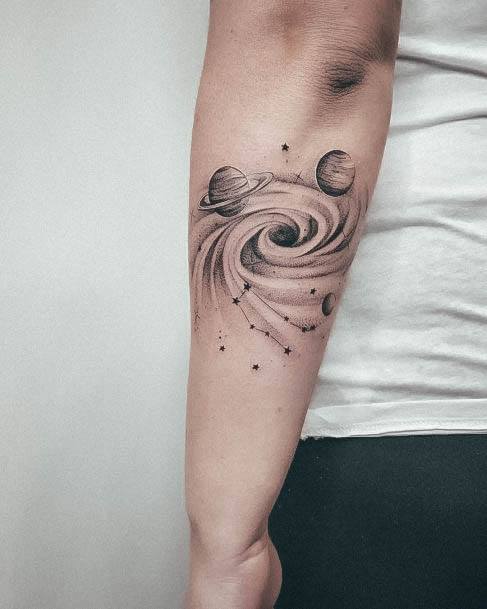 Wondrous Ladies Gemini Tattoos Outer Space Planets Forearm 3d
