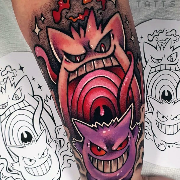 Wondrous Ladies Gengar Tattoos