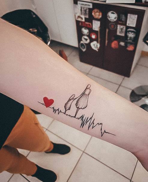 Wondrous Ladies Heartbeat Tattoos