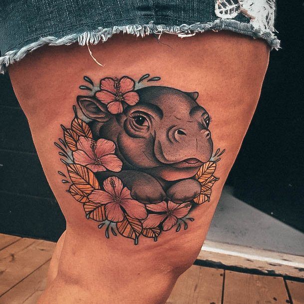 Wondrous Ladies Hippo Tattoos