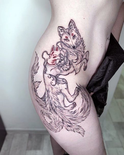 Wondrous Ladies Kitsune Tattoos