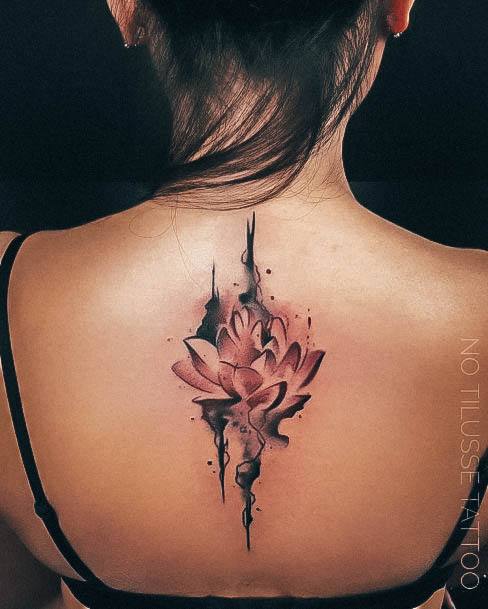 Wondrous Ladies Lily Tattoos Spine Watercolor