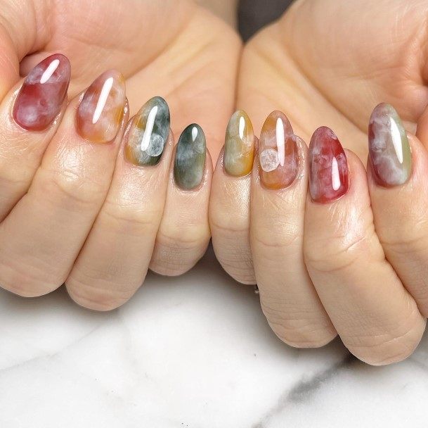 Wondrous Ladies Marble Nails