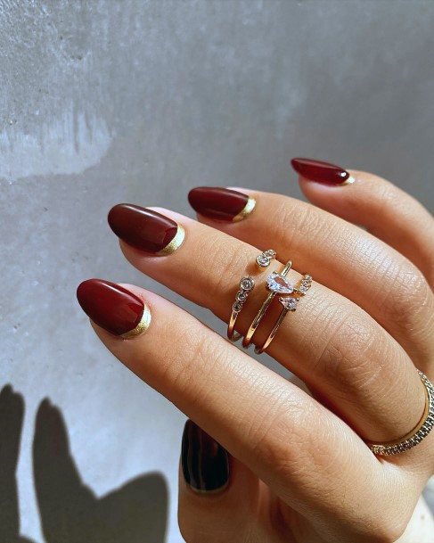 Wondrous Ladies Maroon Dress Nails