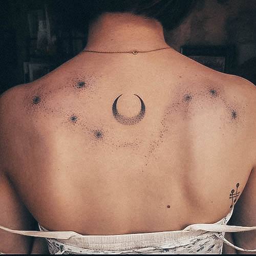 Wondrous Ladies Moon Tattoos