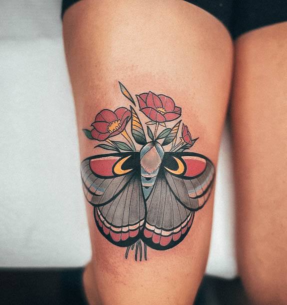 Wondrous Ladies Moth Tattoos