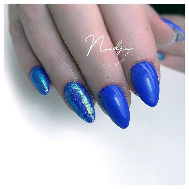 Wondrous Ladies Navy Blue Dress Nails