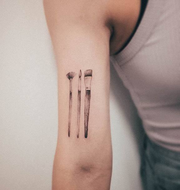 Wondrous Ladies Paint Brush Tattoos