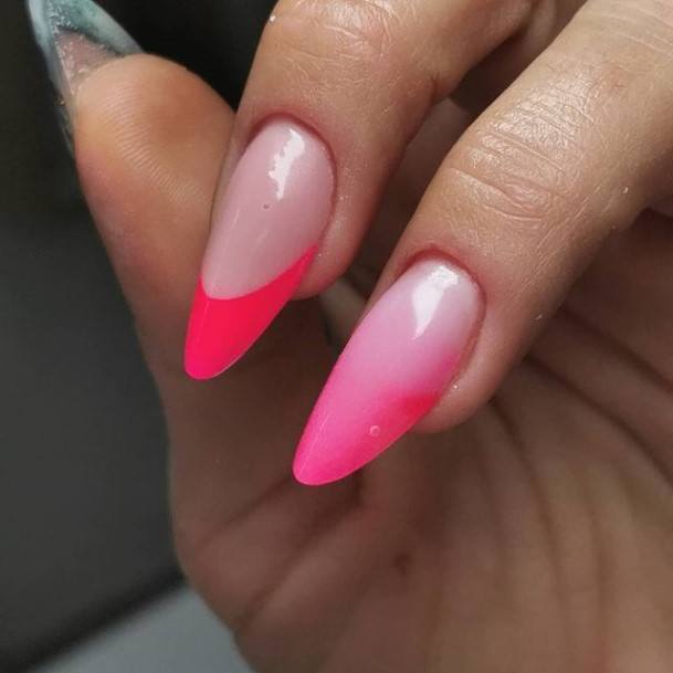 Wondrous Ladies Pink Ombre Nails