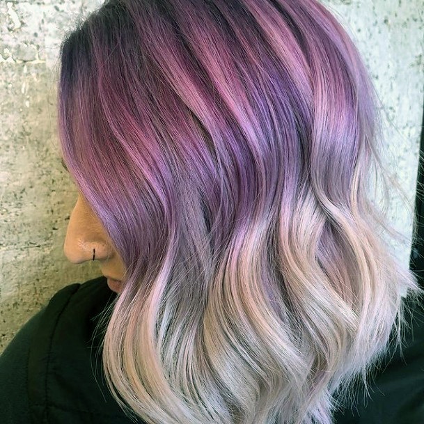 Wondrous Ladies Purple Ombre Hairstyless