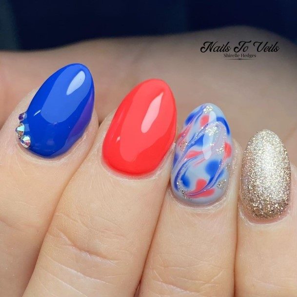 Wondrous Ladies Red White And Blue Nails