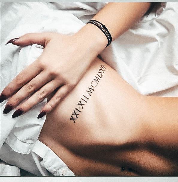 Wondrous Ladies Roman Numeral Tattoos