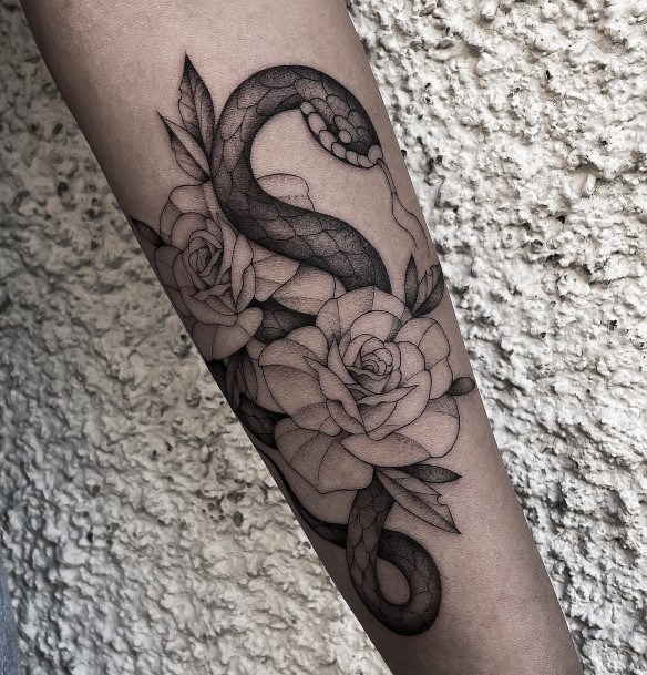 Wondrous Ladies Rose Forearm Tattoos