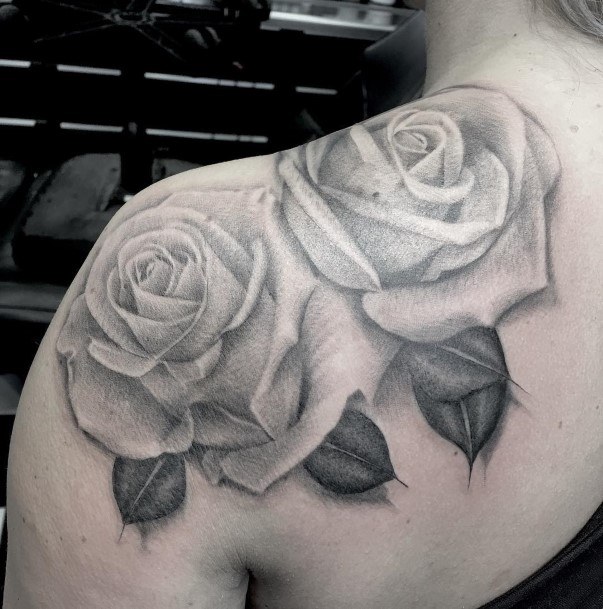 Wondrous Ladies Rose Shoulder Tattoos