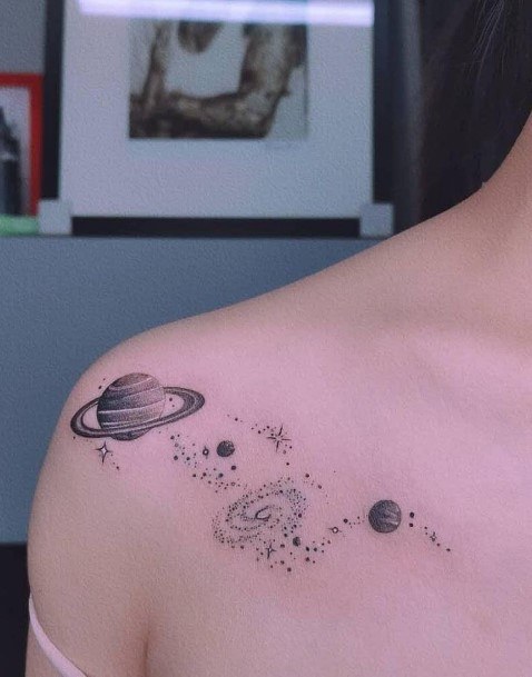 Wondrous Ladies Saturn Tattoos