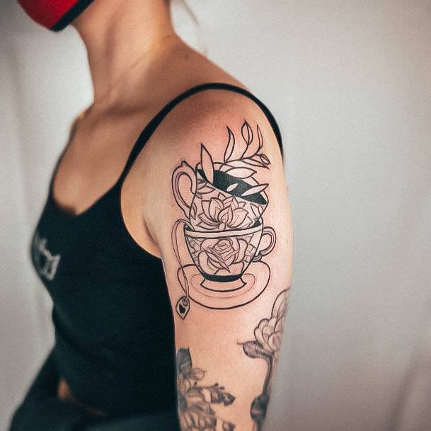 Wondrous Ladies Tea Cup Tattoos