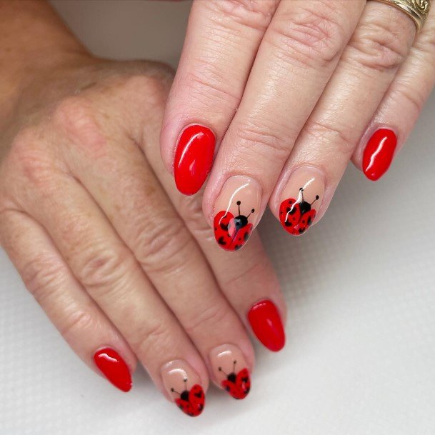 Wondrous Ladybug Nail For Woman