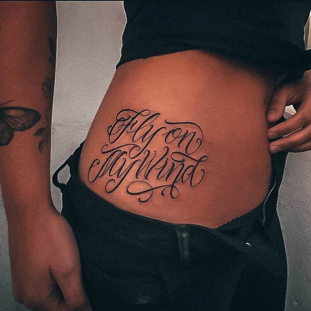 Wondrous Lettering Tattoo For Woman