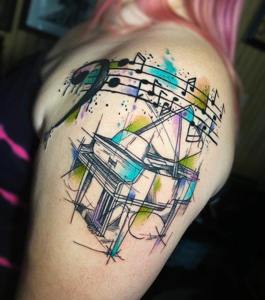 Wondrous Piano Tattoo For Woman