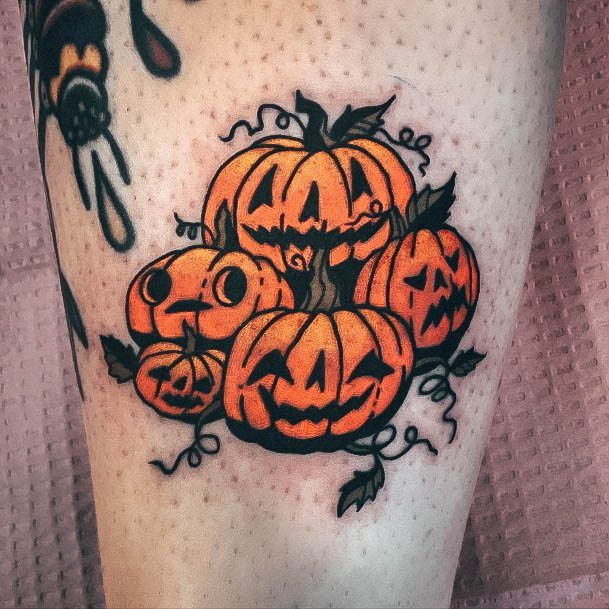 Wondrous Pumpkin Tattoo For Woman