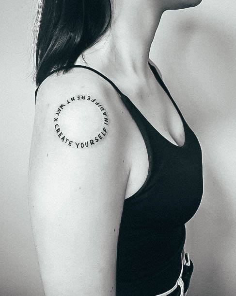 Wondrous Quote Tattoo For Woman Circle Shoulder