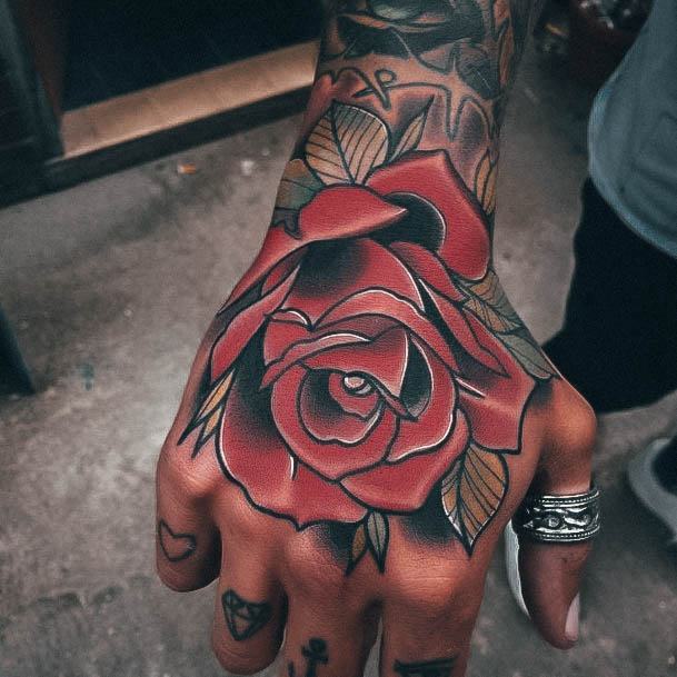 Wondrous Rose Hand Tattoo For Woman