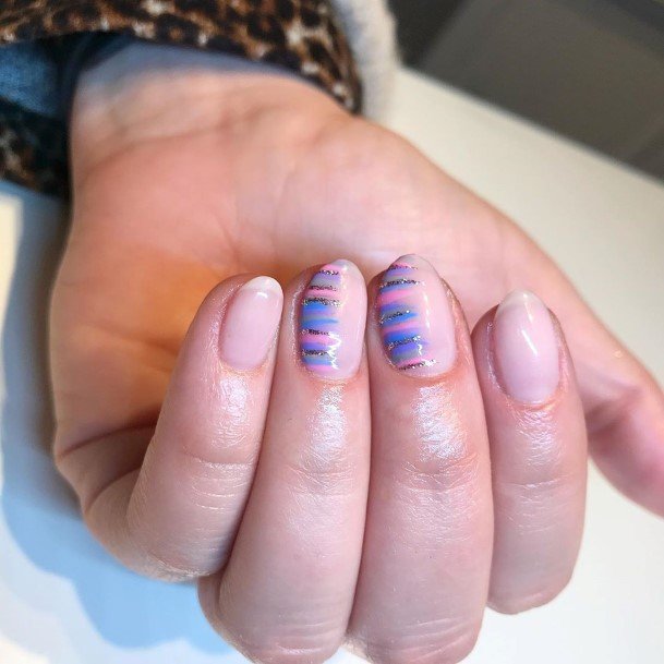 Wondrous Striped Nail For Woman