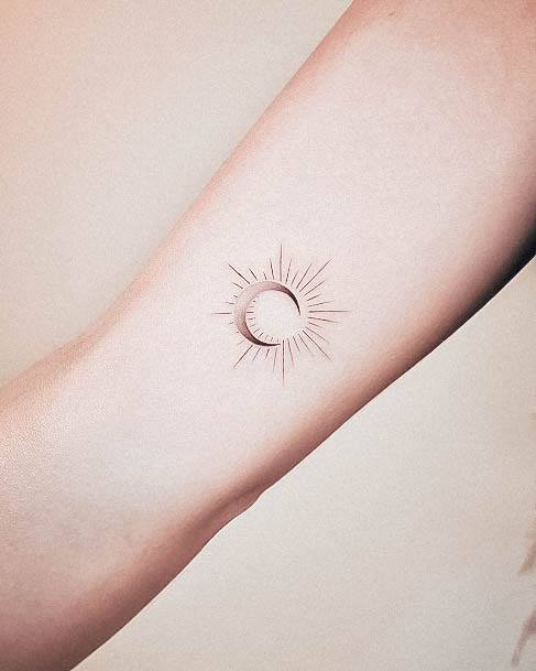 Wondrous Sun And Moon Tattoo For Woman