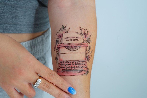 Wondrous Typewriter Tattoo For Woman