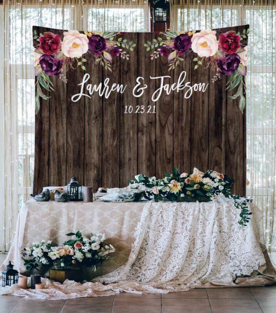 Wooden Board Background Wedding Head Table Decor