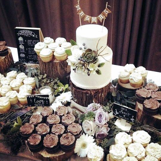 Wooden Elements Decor Dessert Table Rustic Wedding Ideas