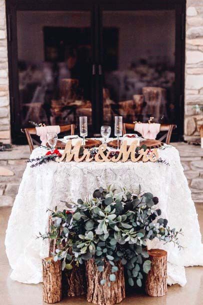 Wooden Wedding Head Table Decor