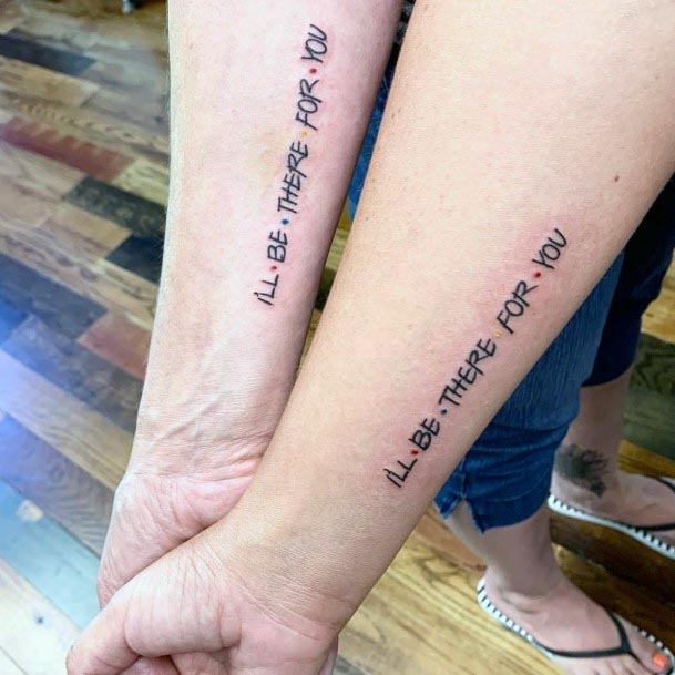 Wordings Tattoo Mother Daughter Forearms