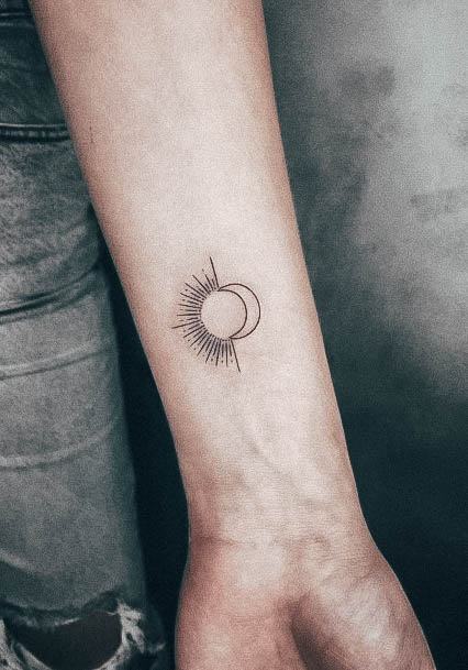 Wrist Terrific Design Ideas For Womens Sun And Moon Tattoo