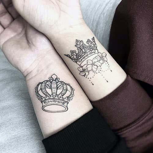 Wrists King Queen Tattoo Womens Art