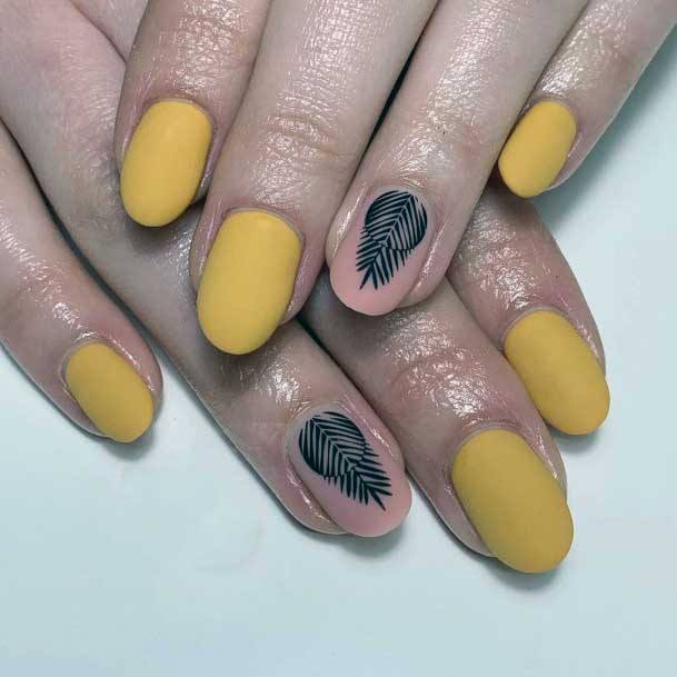 Yellow And Black Nail Art For Women