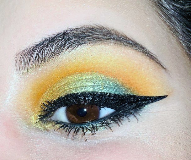 Yellow And Green Eyeshadow Women