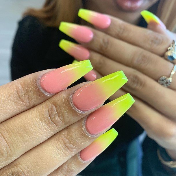 Top 100 Best Pink And Yellow Nails For Women - Bright Design Ideas