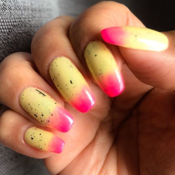 Yellow And Pink Girls Nail Ideas