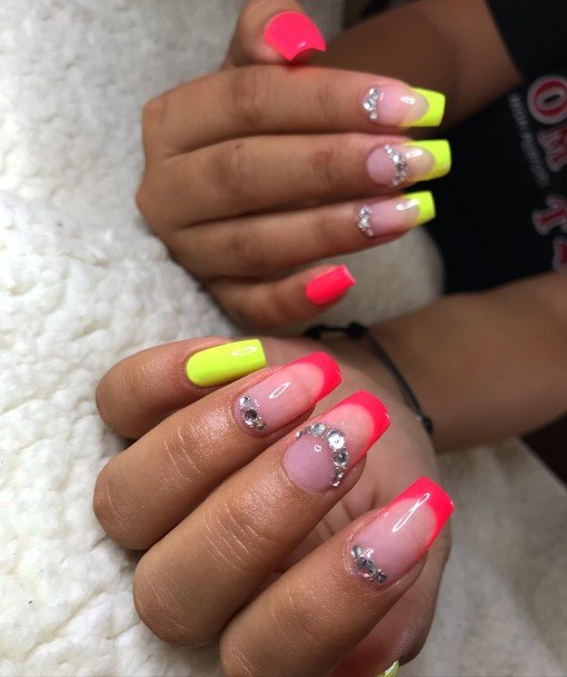 Yellow And Pink Yellow And Pink Nail Designs For Girls