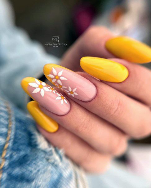 Yellow Dress Female Nail Designs