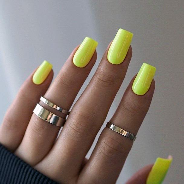 Yellow Dress Nails Feminine Ideas