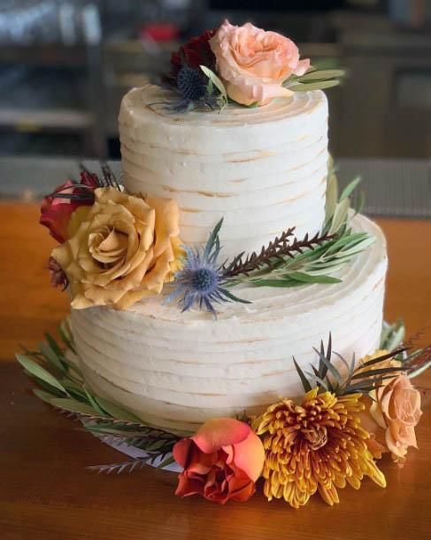 Yellow Flowers Wedding Cake